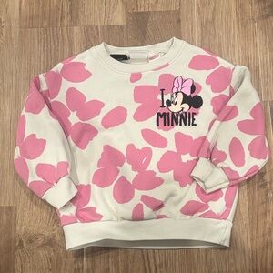 Zara Cream and Pink Minnie Mouse Kids Sweatshirt